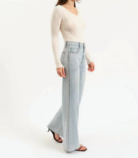 Daze - Far Out Wide Leg Studded Jeans