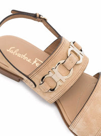 Salvatore Ferragamo - Women's Gancini Plaque Suede Sandals