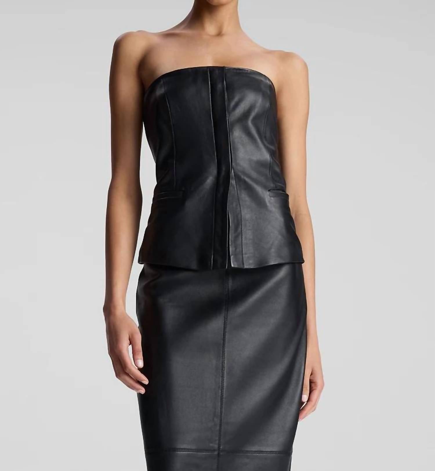 A.L.C. - Renee Strapless Leather Top