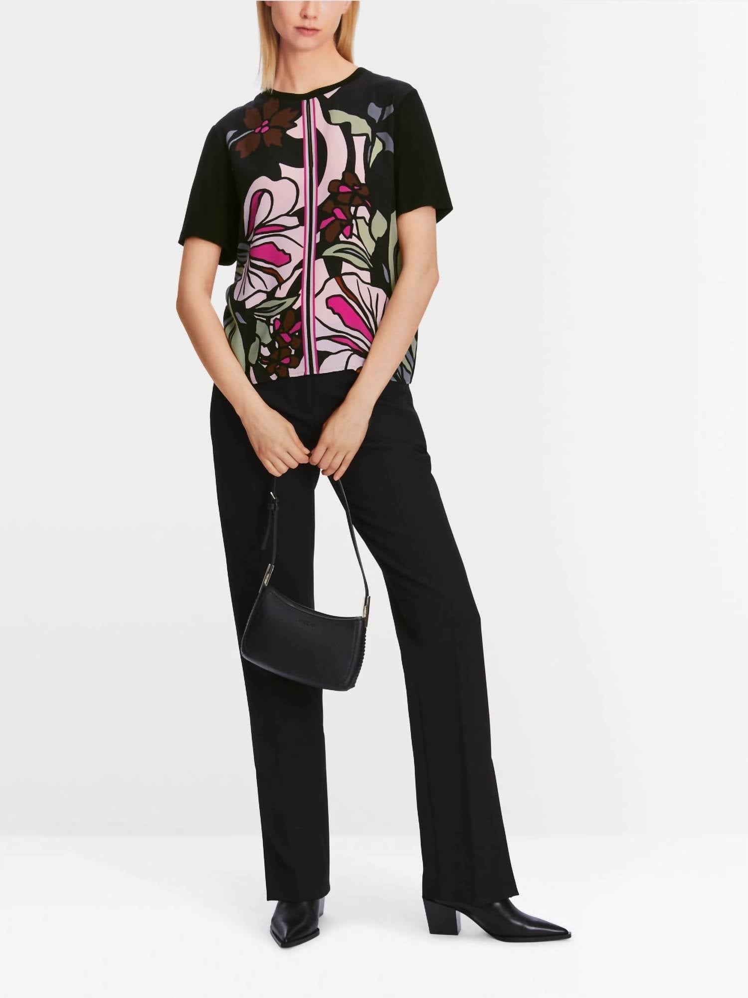 Marc Cain - Opulent Floral Print Short Sleeve Blouse