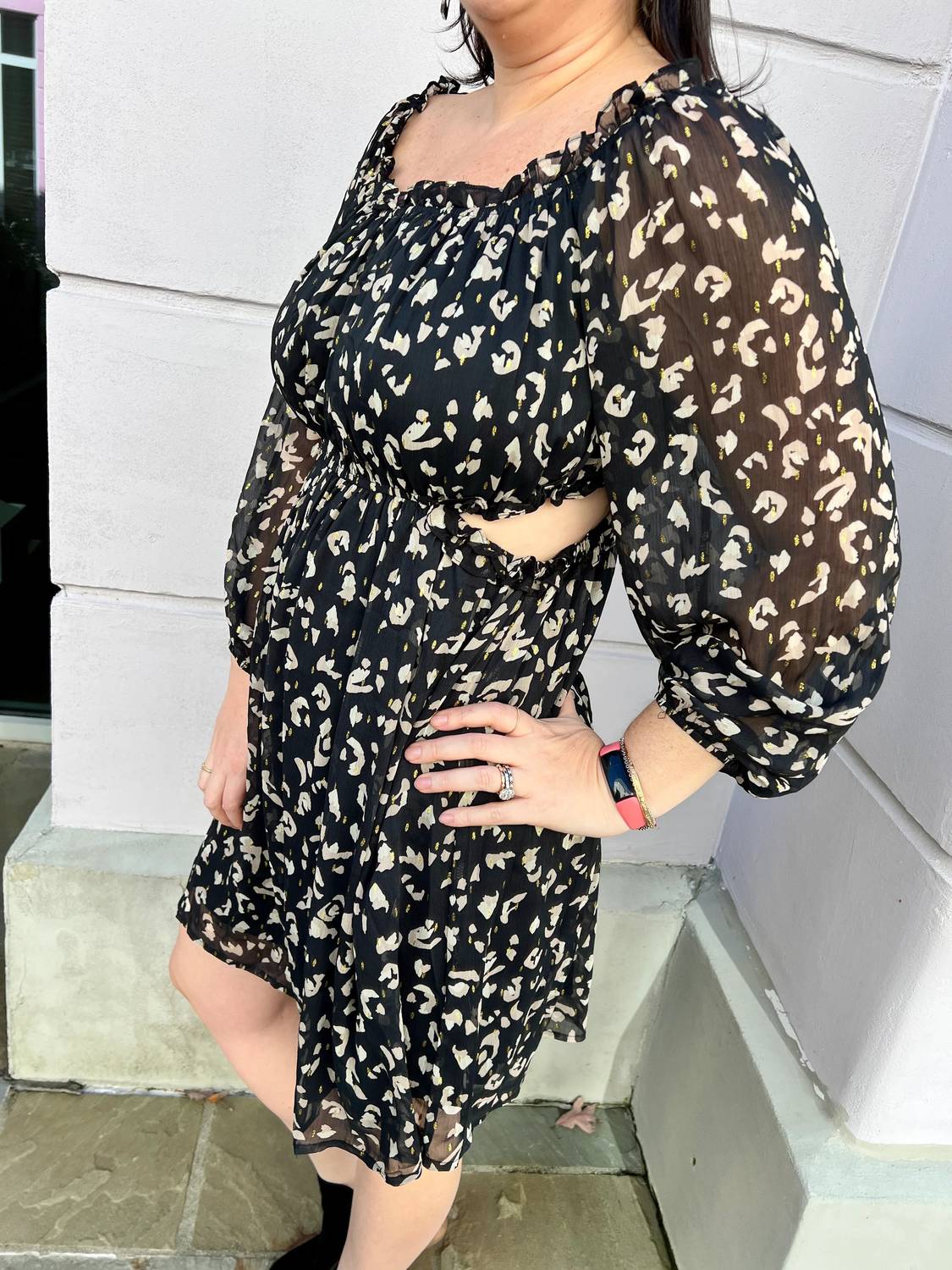 Ee:Some - Printed Off Shoulder Mini Dress