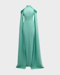 Oscar De La Renta - Cold Shoulder Bugle Beaded Embroidered Caftan Gown