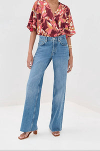 Figue - Short Sleeve Drape Front Blouse