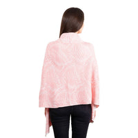 Saol Knitwear Newgrange Fern Wrap in pastel red - women's scarf - alternate view