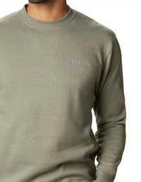 Columbia Hart Mountain Ii Crew Top in stone green heather - men's long sleeve top - detail view