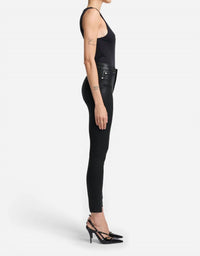 7 For All Mankind High Waist Ankle Skinny Jean in coated black - women's jeans - alternate view