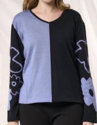 Angel - Color block v neck Sweater