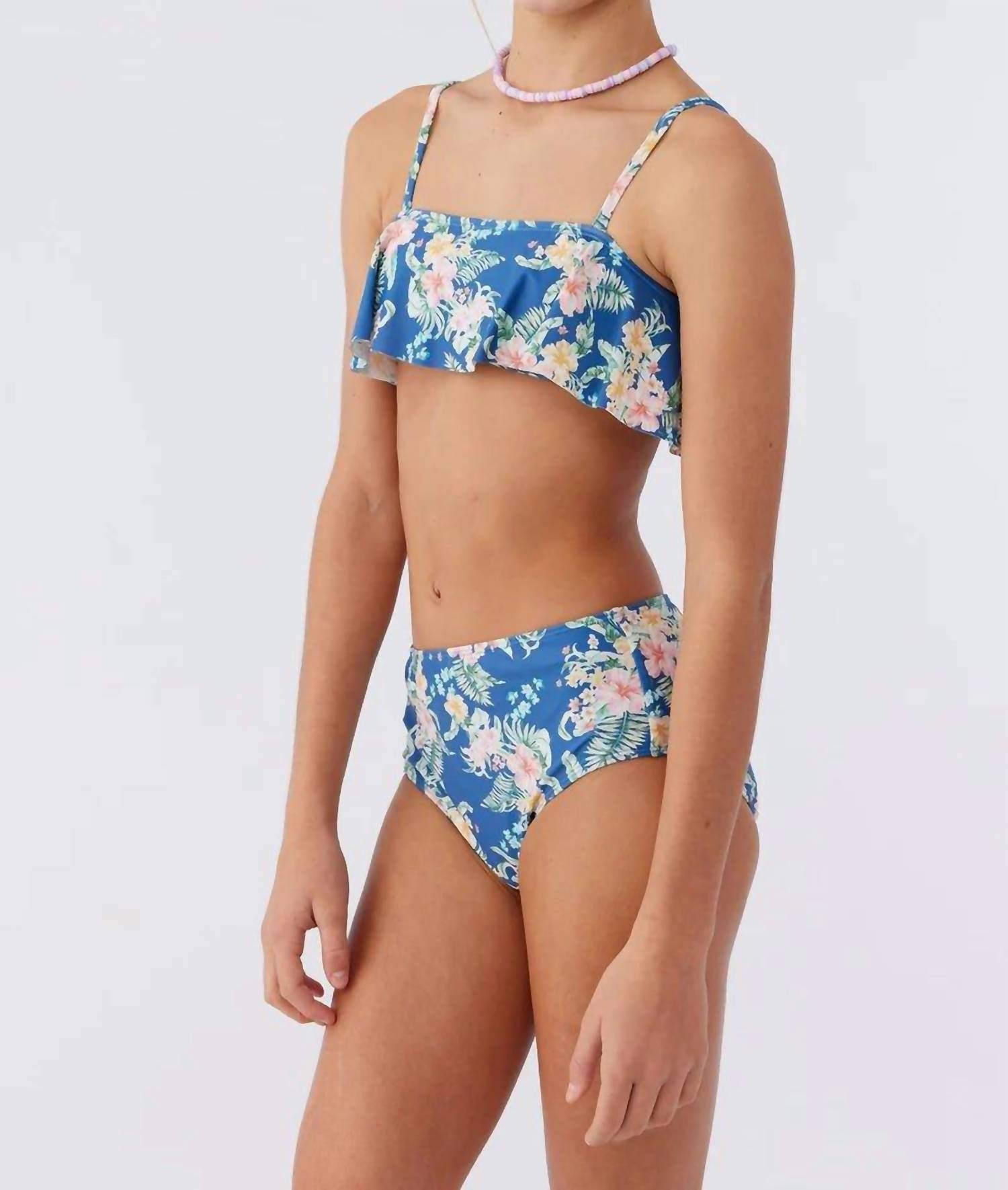 O'Neill - Kids Tatum Tropical Ruffle Bralette Set