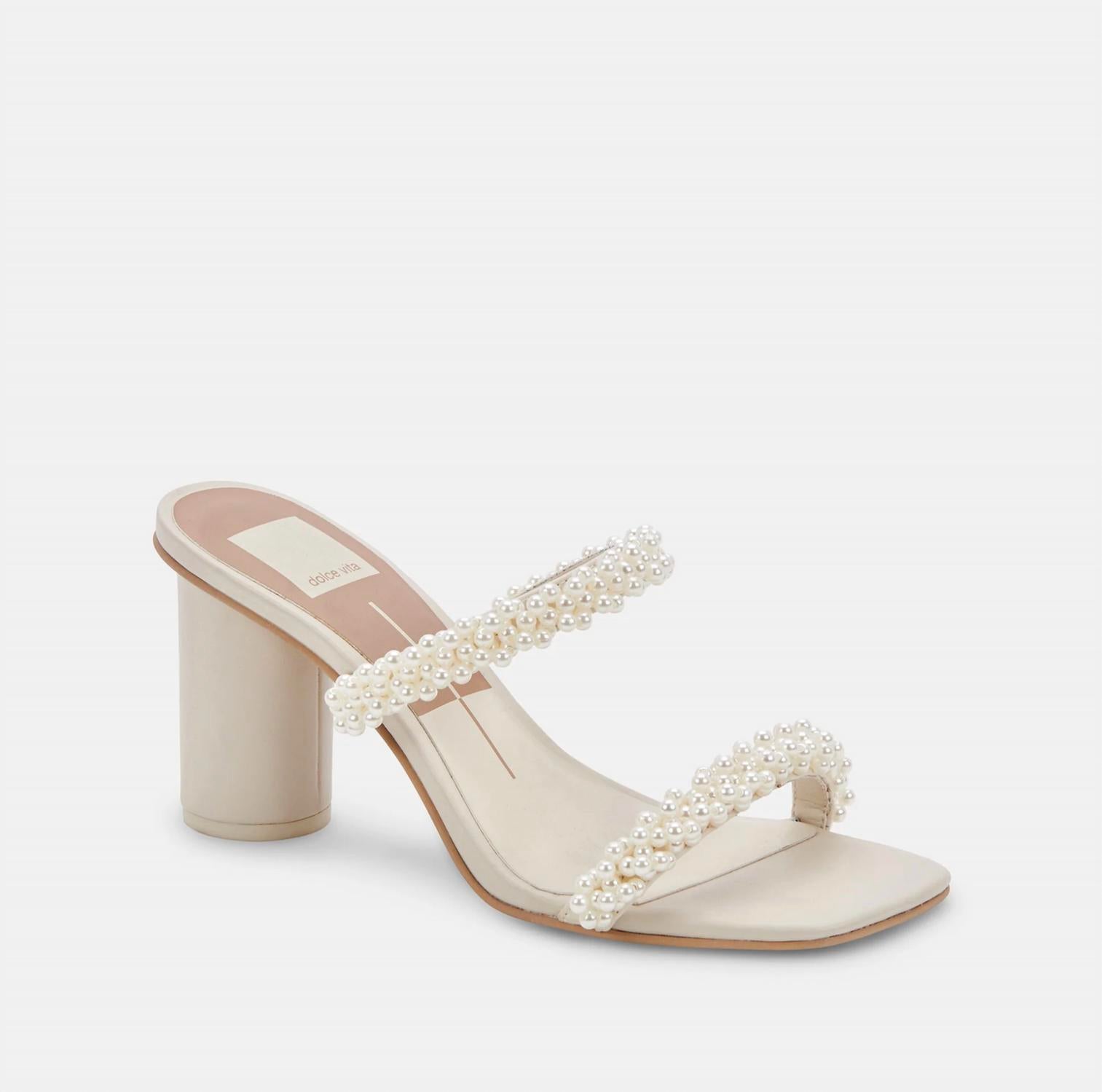 Dolce Vita Women's Noel Heels in vanilla pearls - women's sandal