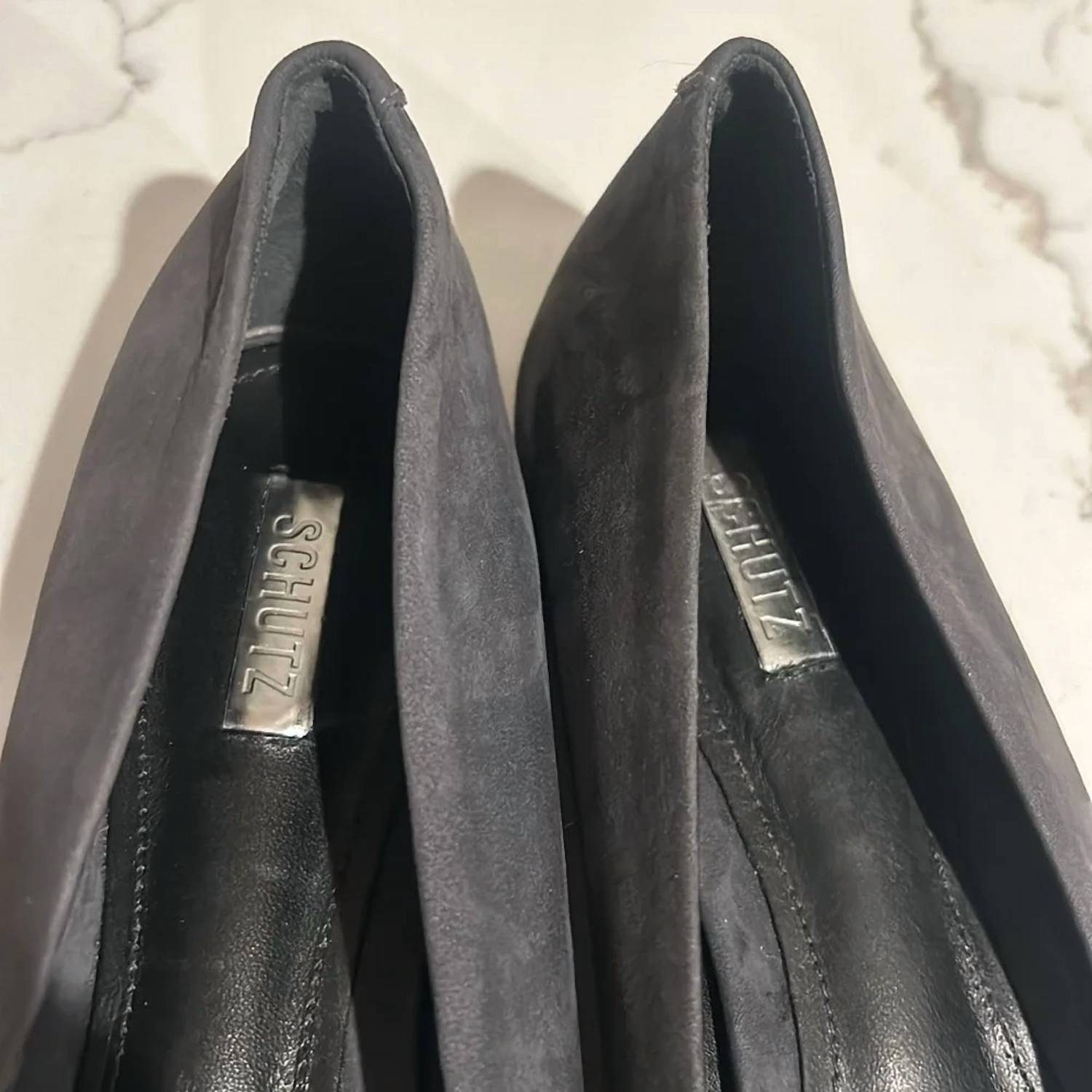 Schutz - Women’s Gemma Pointed Toe With Diamonds Ballet Flats