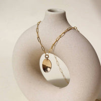 Token Jewelry - Women's Dapped Oval Necklace