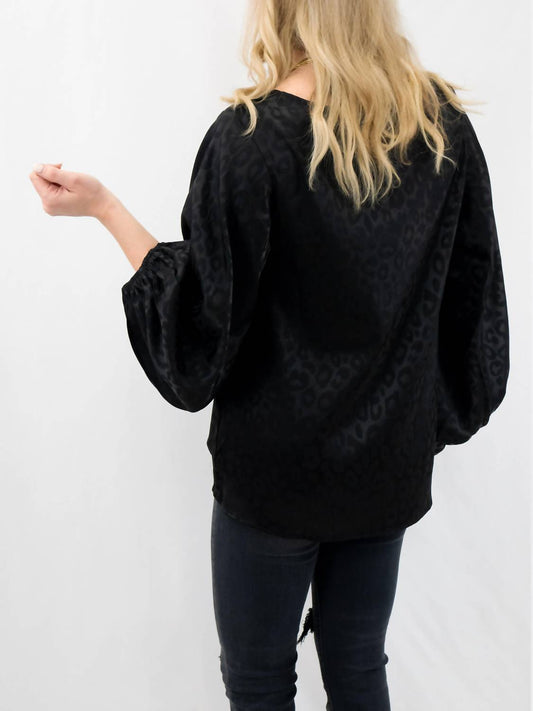 B-Tween - Satin Leopard Balloon Sleeve Top