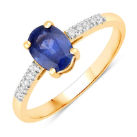 Diana M Jewels Women's Oval Natural Sapphire Fashion Ring (1.22 Ct) - Petite in 18k yellow gold - women's jewelry
