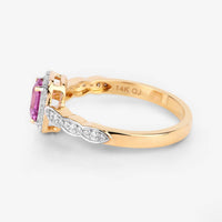 Diana M Jewels Women's Octagon Natural Sapphire Fashion Ring (0.80 Ct) - Delicate in 14k yellow gold - women's jewelry - detail view