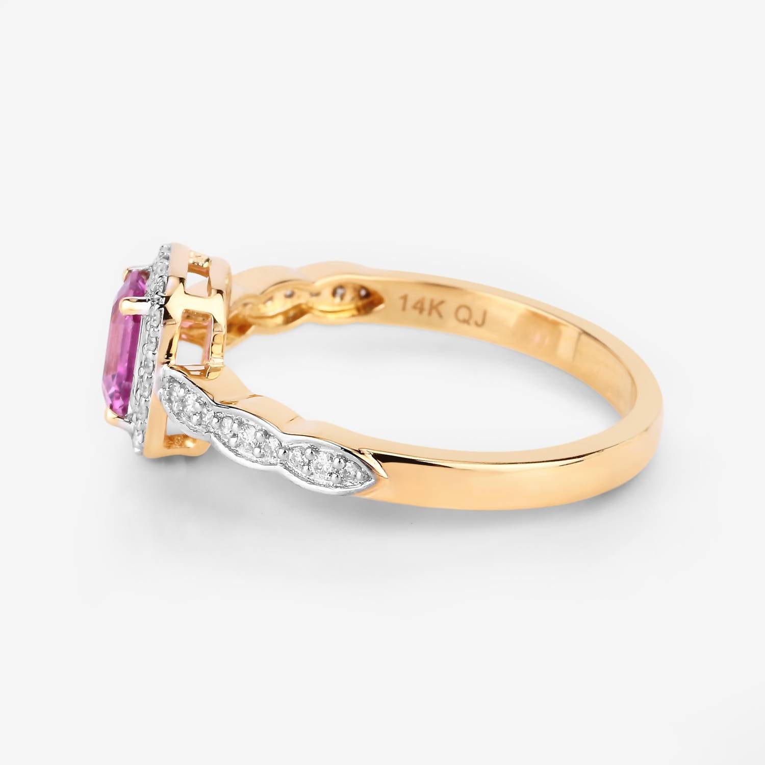 Diana M Jewels Women's Octagon Natural Sapphire Fashion Ring (0.80 Ct) - Delicate in 14k yellow gold - women's jewelry - detail view