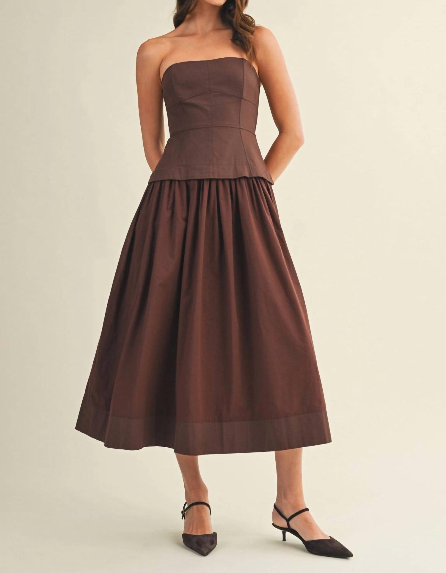 Mustard Seed - Alice Strapless Midi Dress