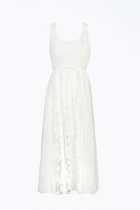 VIVIAN LACE COTTON-VOILE MIDI DRESS