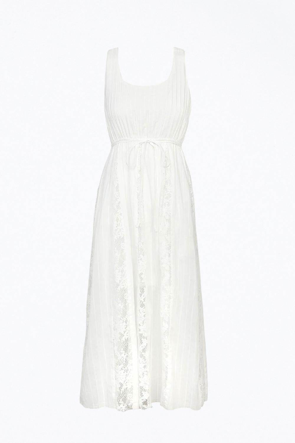 VIVIAN LACE COTTON-VOILE MIDI DRESS