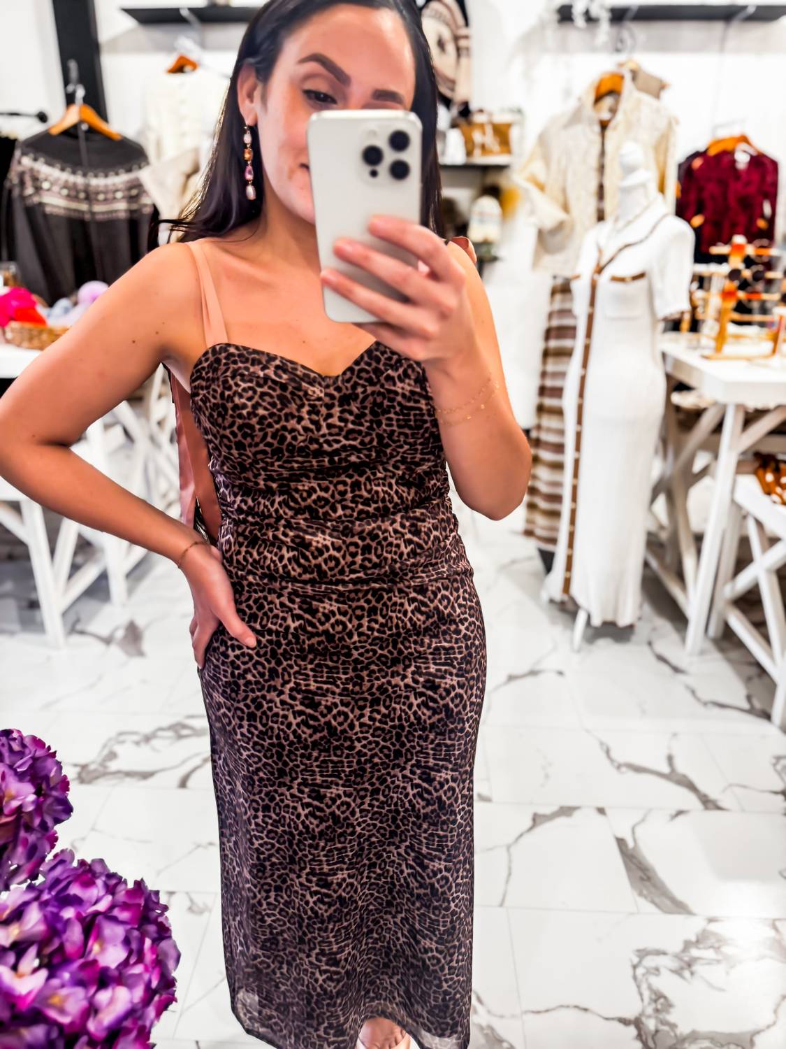 Able - Women's The Flirt Factor Leopard Midi Dress