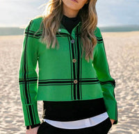 Lamade - Marble Cropped Check Knit Jacket