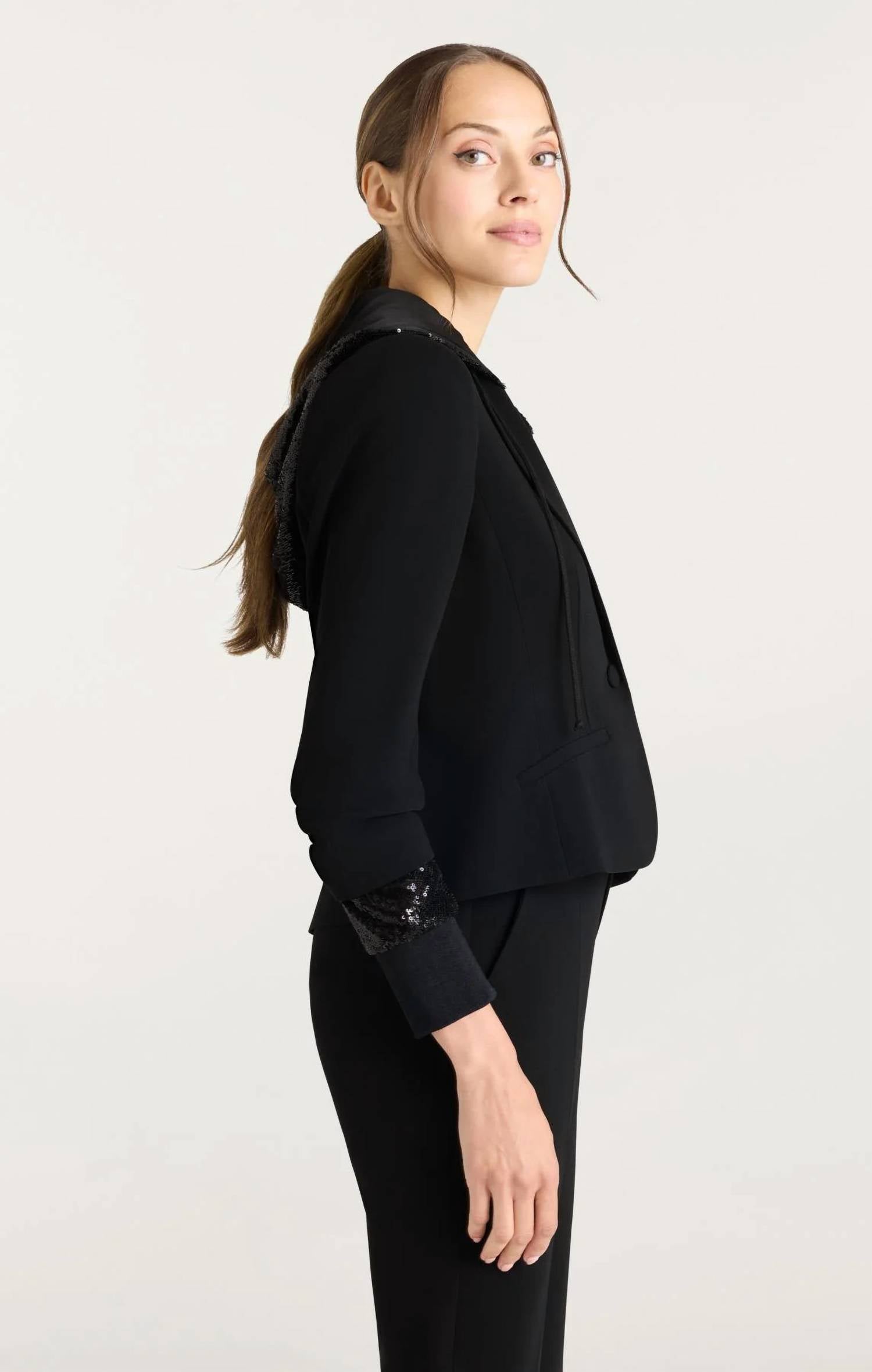 Cinq A Sept - Sequin Hooded Le Petit Khloe Jacket