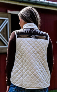 Hem & Thread The Timber Vest in ivory - women's jacket - detail view