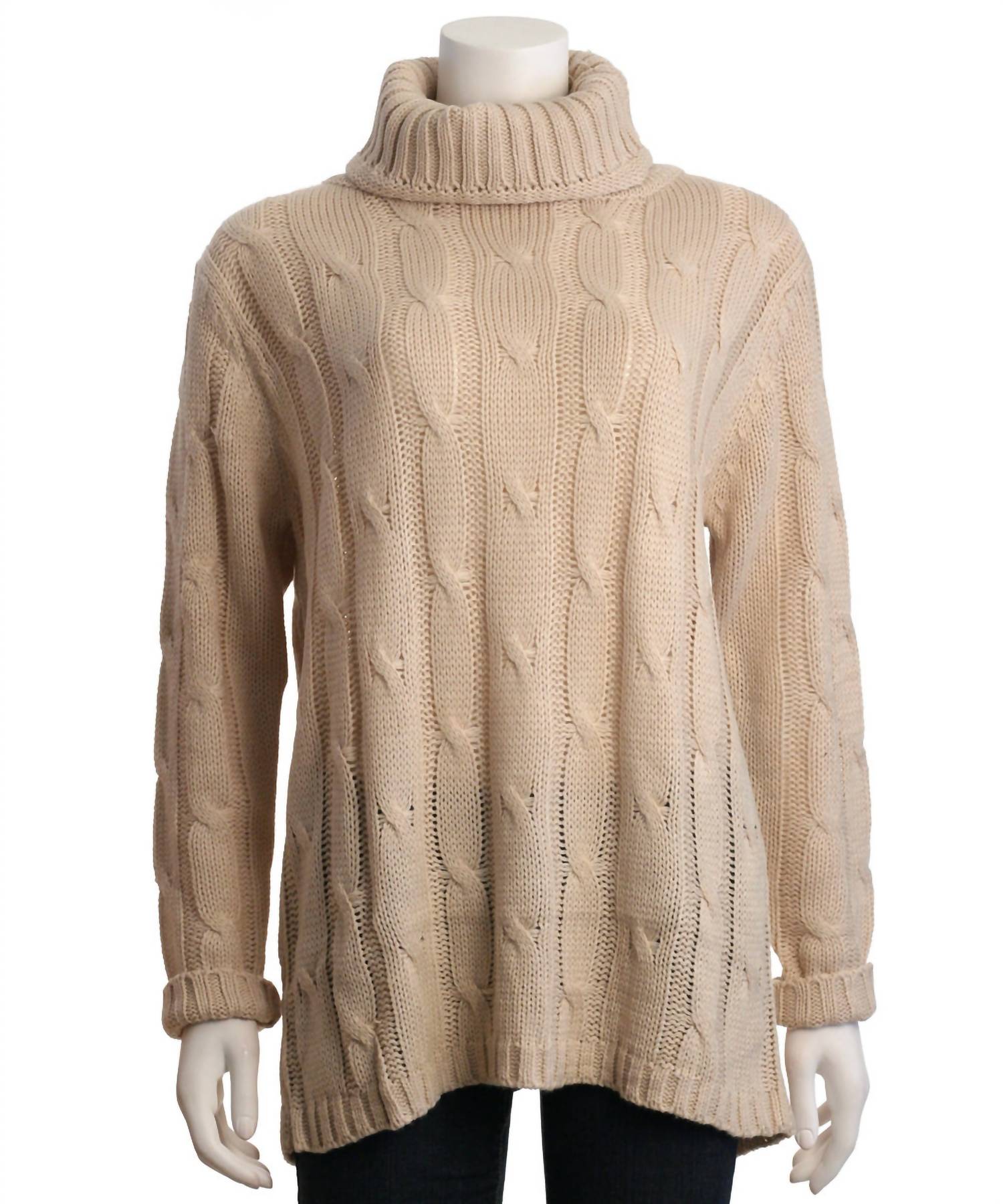 Hyfve - Women's Oversized Ribbed Turtleneck Sweater