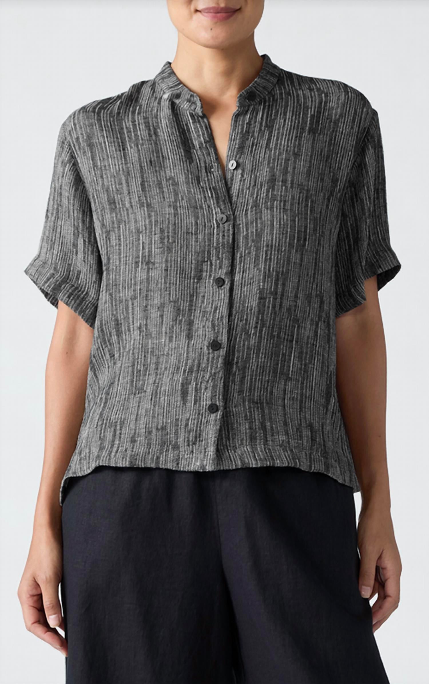 Eileen Fisher - Organic Linen Gauze Strata Top