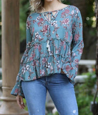 Nostalgia - Floral Bell Sleeve