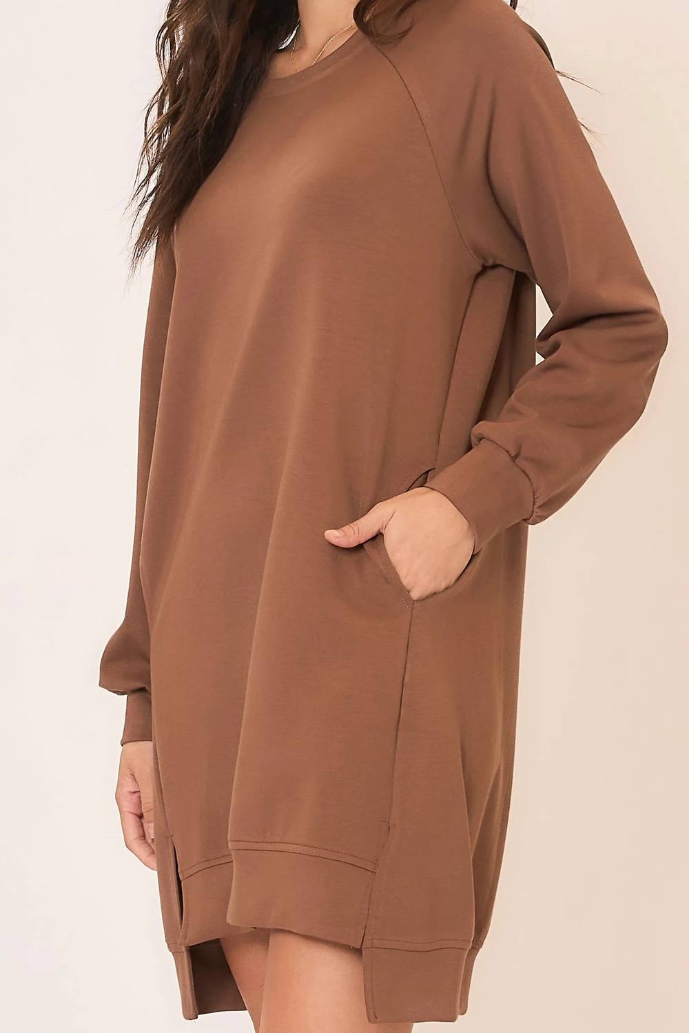 Cozy Co. - Long Sleeves High Low Dress