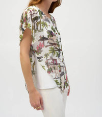 Joseph Ribkoff - Tropical Print Poncho Style Top