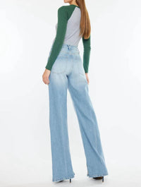 Kancan - High Rise Wide Slit Jeans