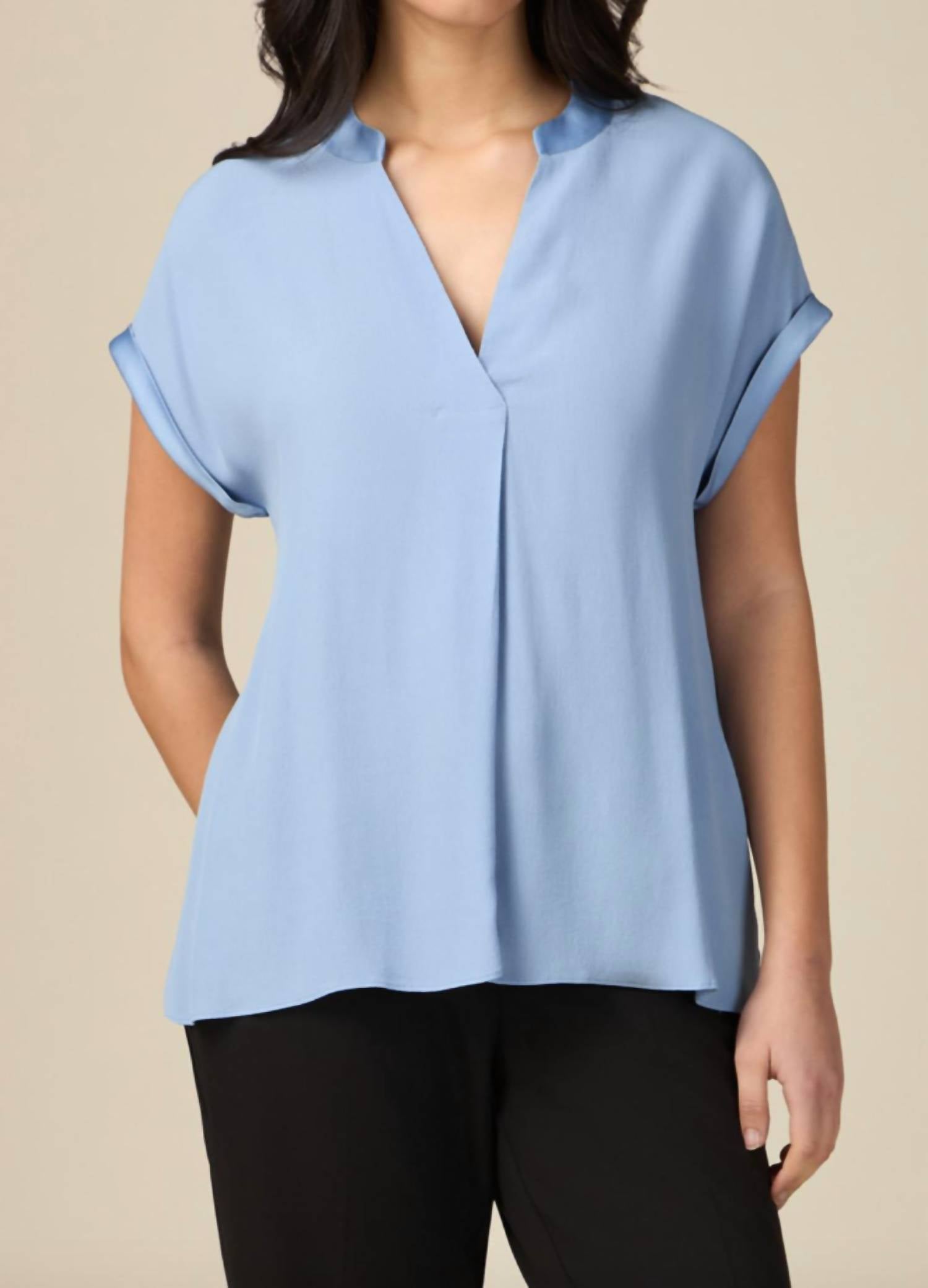 Oltre - Short Sleeve V-neck Blouse