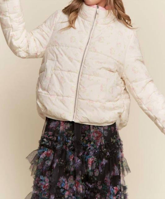 J.Nna - Floral Bow Puffer Jacket