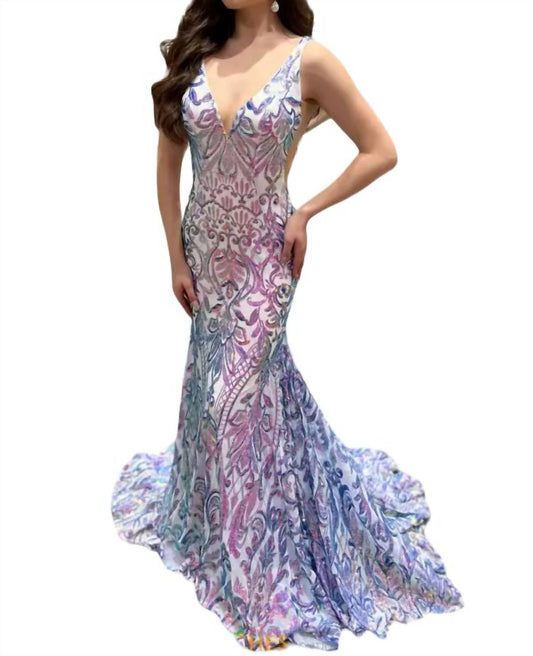 Jovani - Glimmering Mermaid Maxi Dress