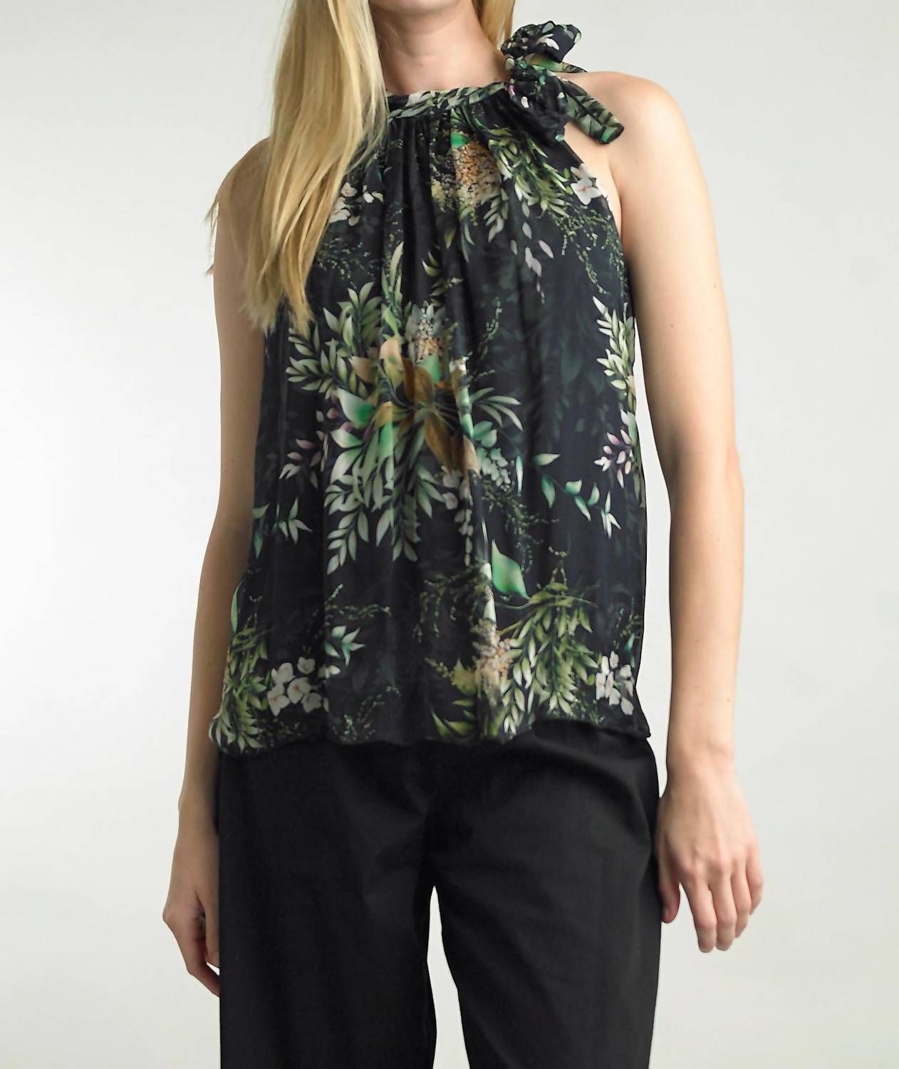 Tempo Paris - Print Neck Tie Top