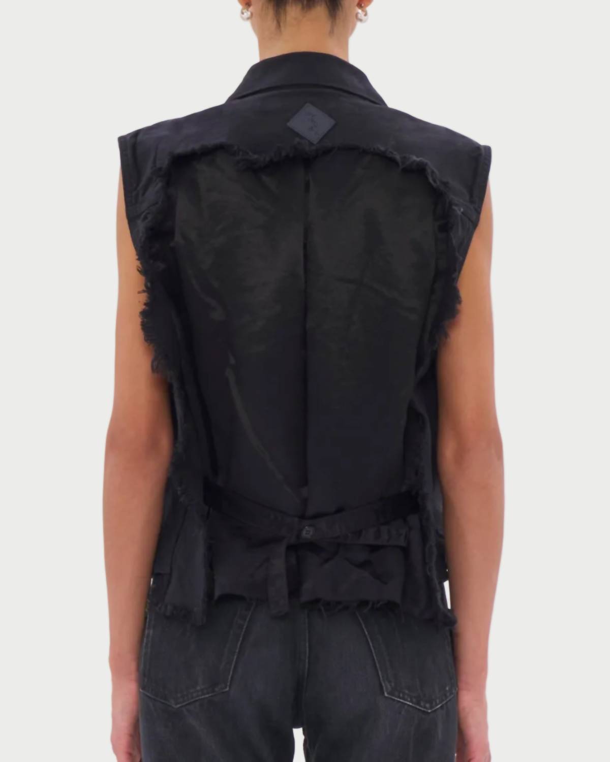 Haikure Ryder Satin Bull Vest in carbon - women's jacket - detail view