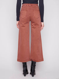 Charlie B - Cropped Patch Pocket Flare Twill Pants