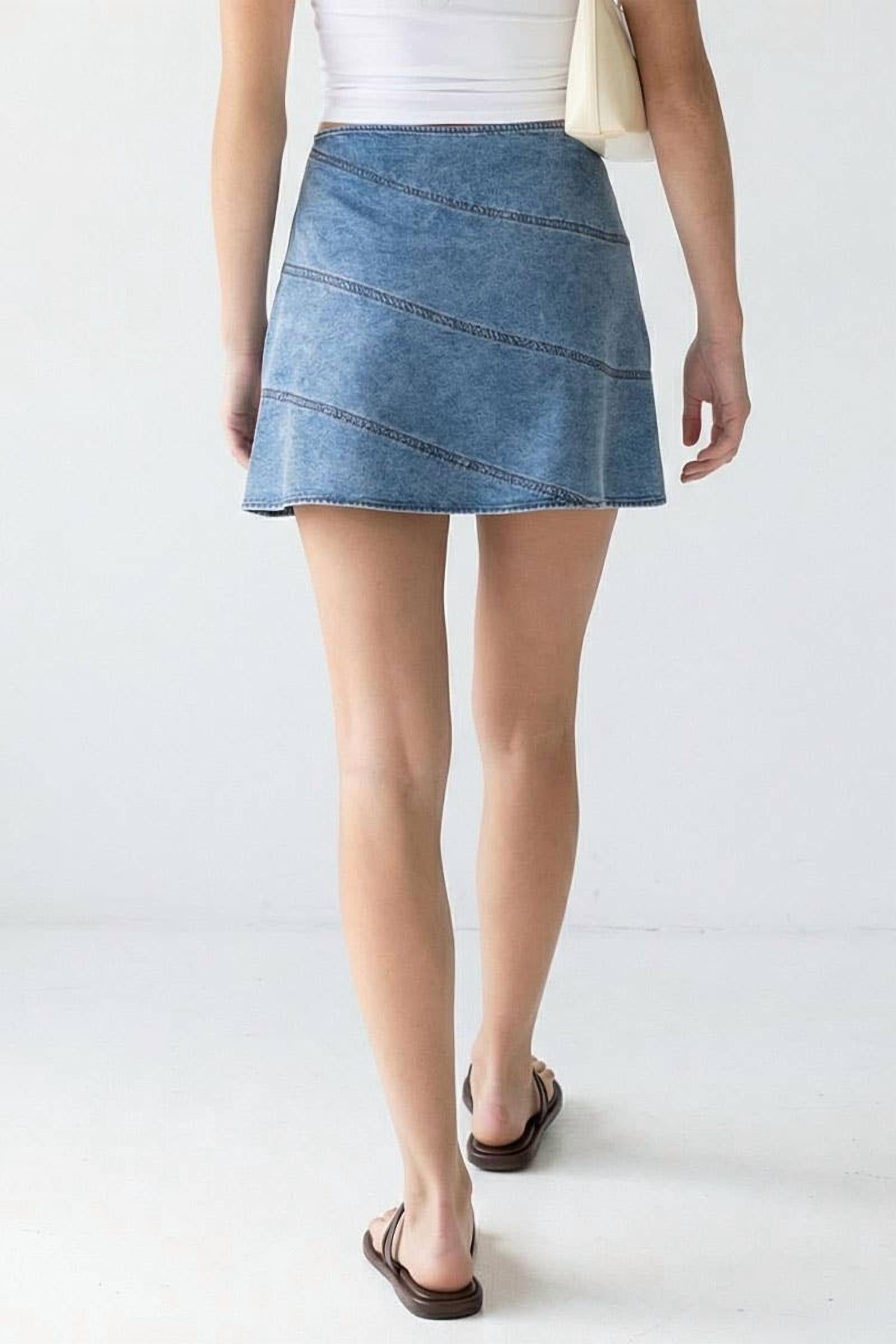 Naked Zebra - Waves of Summer Denim Skirt