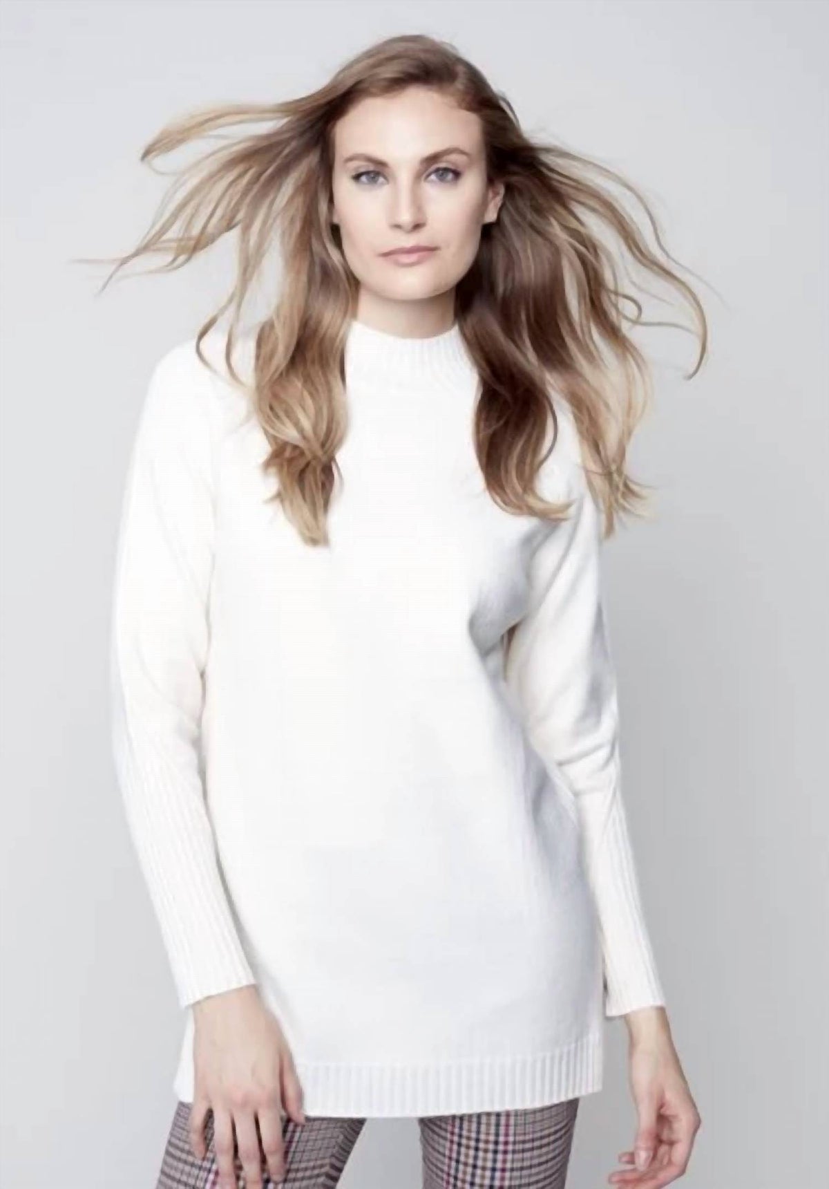 Charlie B - Mock Neck Tunic Sweater