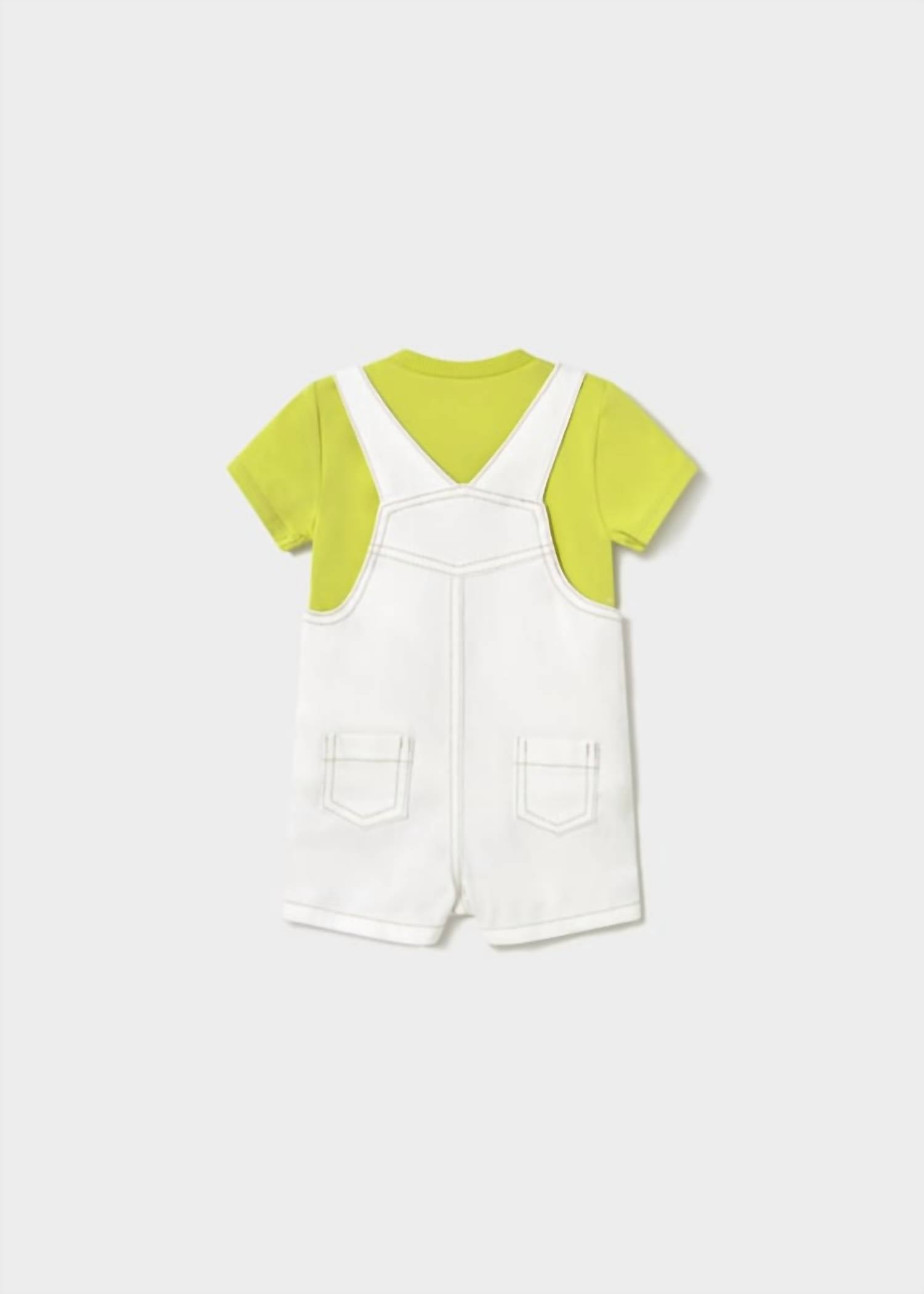 Mayoral - Boy's Dungaree Romper And T Shirt Set