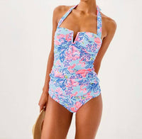 Lilly Pulitzer Lagoon Sarong Hipster Bottom in blue - women's swimwear