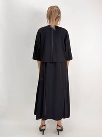 Ozai N Ku Avant Cropped Cardigan in black multi - women's cardigan - detail view