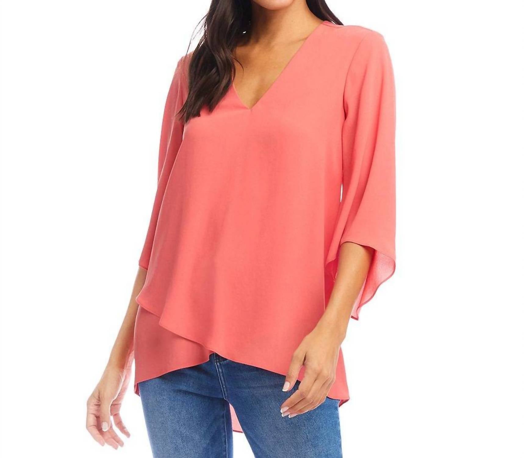 Karen Kane - Bracelet Sleeve Asymmetric Top