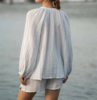 Luciee - Linen Crinkle Oversized Blouse