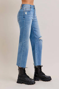 Hidden - Ella Cropped Wide Straight Jeans