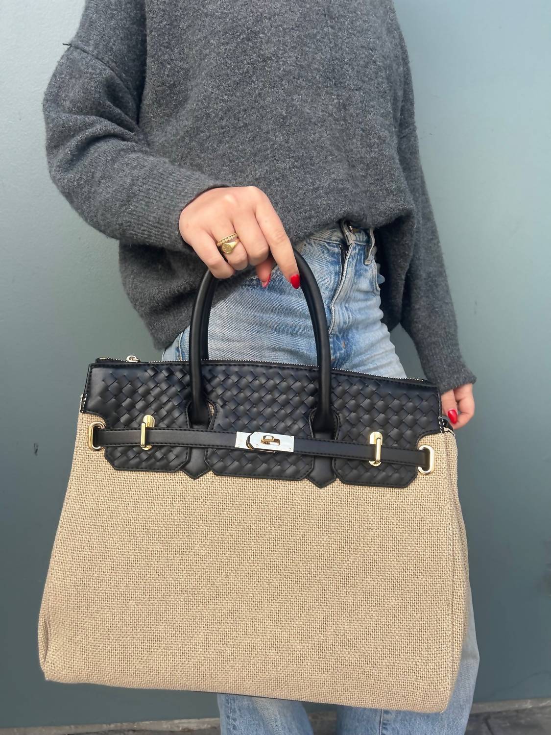 Urban Expressions - Women's Bertha Straw Woven Satchel Bag
