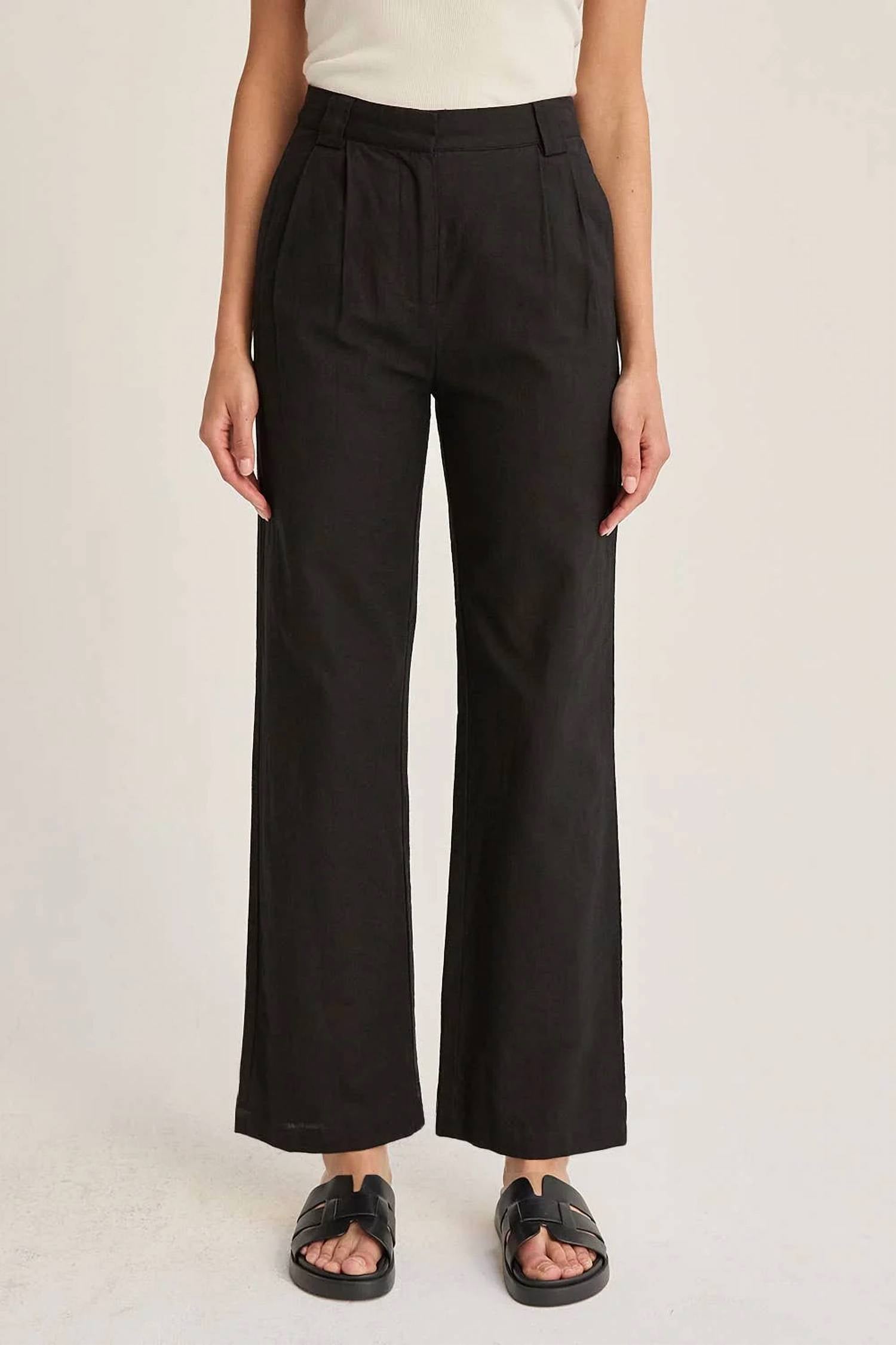 Crescent - Erin Straight Leg Linen Trousers