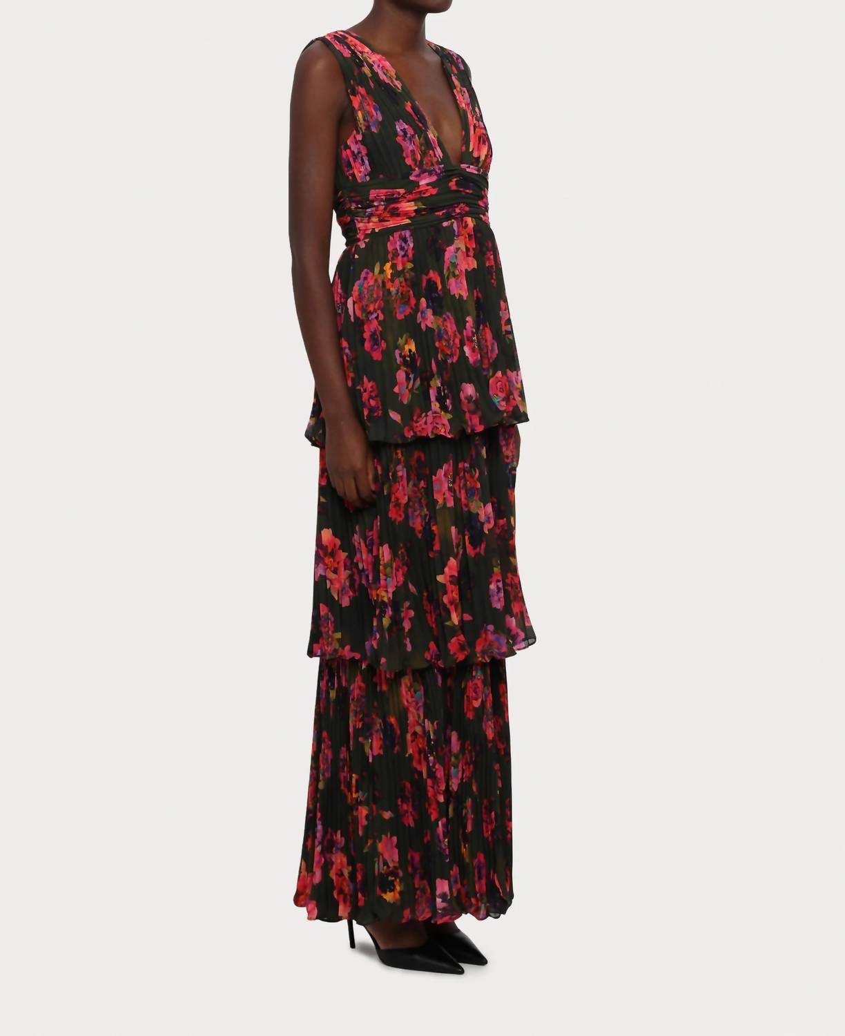Amur - Fluer Deep V Pleated Gown