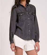 Elan - Snap Front Wide Sleeve Shirt